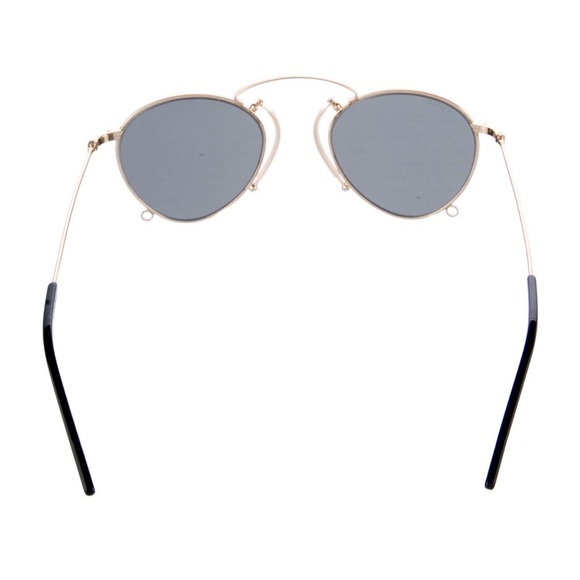 GUCCI Pince-Nez Sunglasses GG1034S 002 48-22 Gold Frames Grey Lenses +Gold Chain main image 12